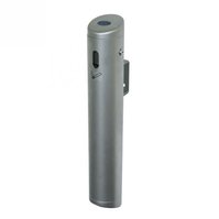 Bezpečnostní popelník - kontejner pro nedopalky cigaret, stříbrný s nástěnným držákem, objem 1,5 l